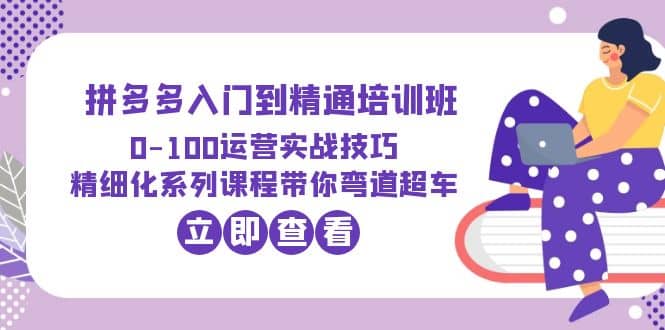 2023拼多多入门到精通培训班：0-100运营实战技巧 精细化系列课带你弯道超车-亦可网创
