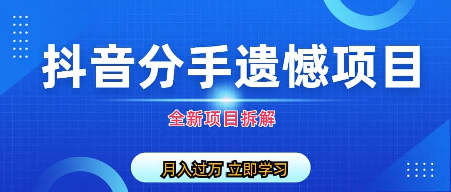自媒体抖音分手遗憾项目私域项目拆解-亦可网创