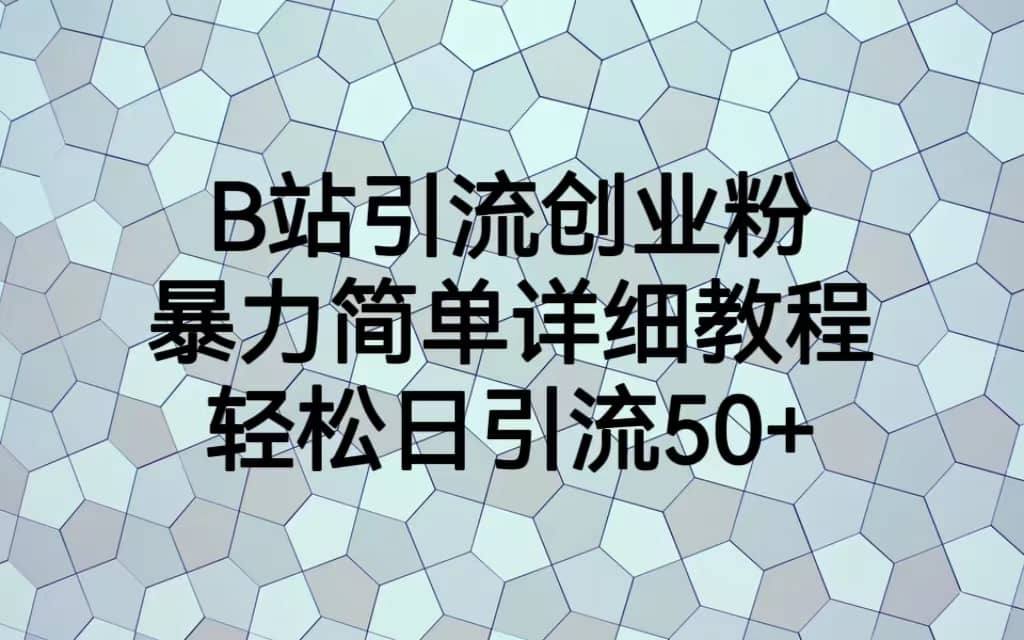 B站引流创业粉，暴力简单详细教程，轻松日引流50-亦可网创