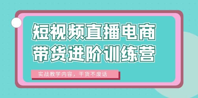 短视频直播电商带货进阶训练营：实战教学内容，干货不废话-亦可网创