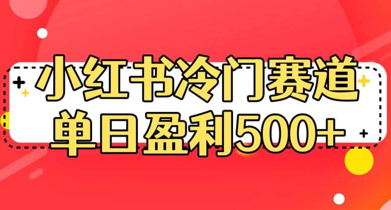 小红书冷门赛道，单日盈利500 【揭秘】-亦可网创