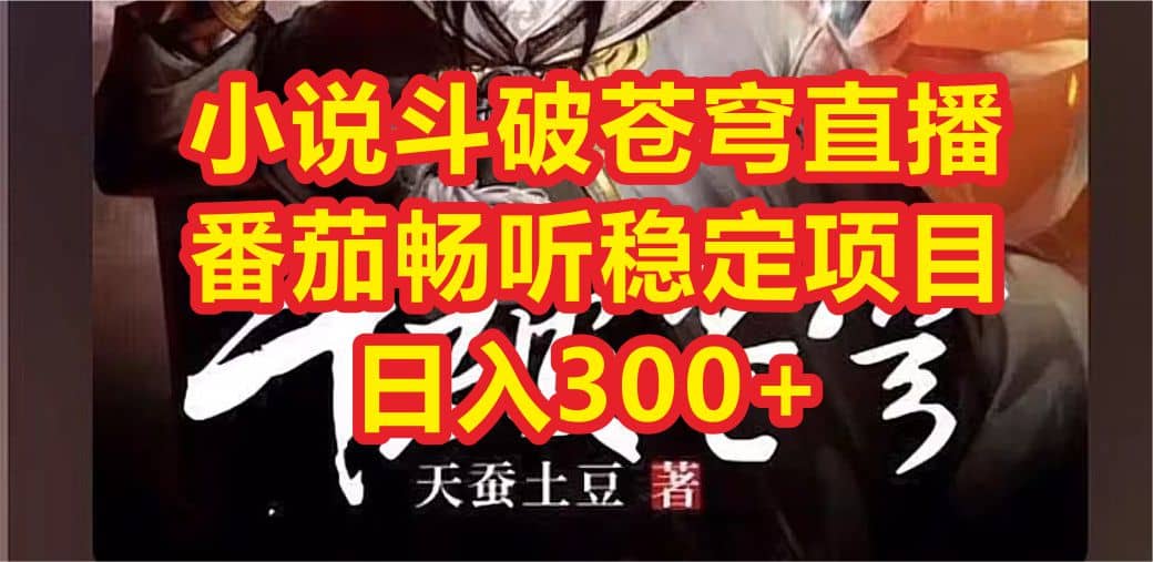 小说斗破苍穹直播，番茄畅听日入300 稳定项目-亦可网创