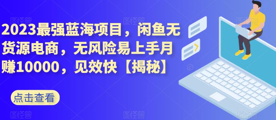 2023最强蓝海项目，闲鱼无货源电商，无风险易上手月赚10000，见效快【揭秘】-亦可网创