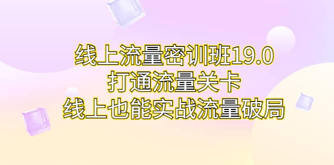 线上流量密训班19.0，打通流量关卡，线上也能实战流量破局-亦可网创