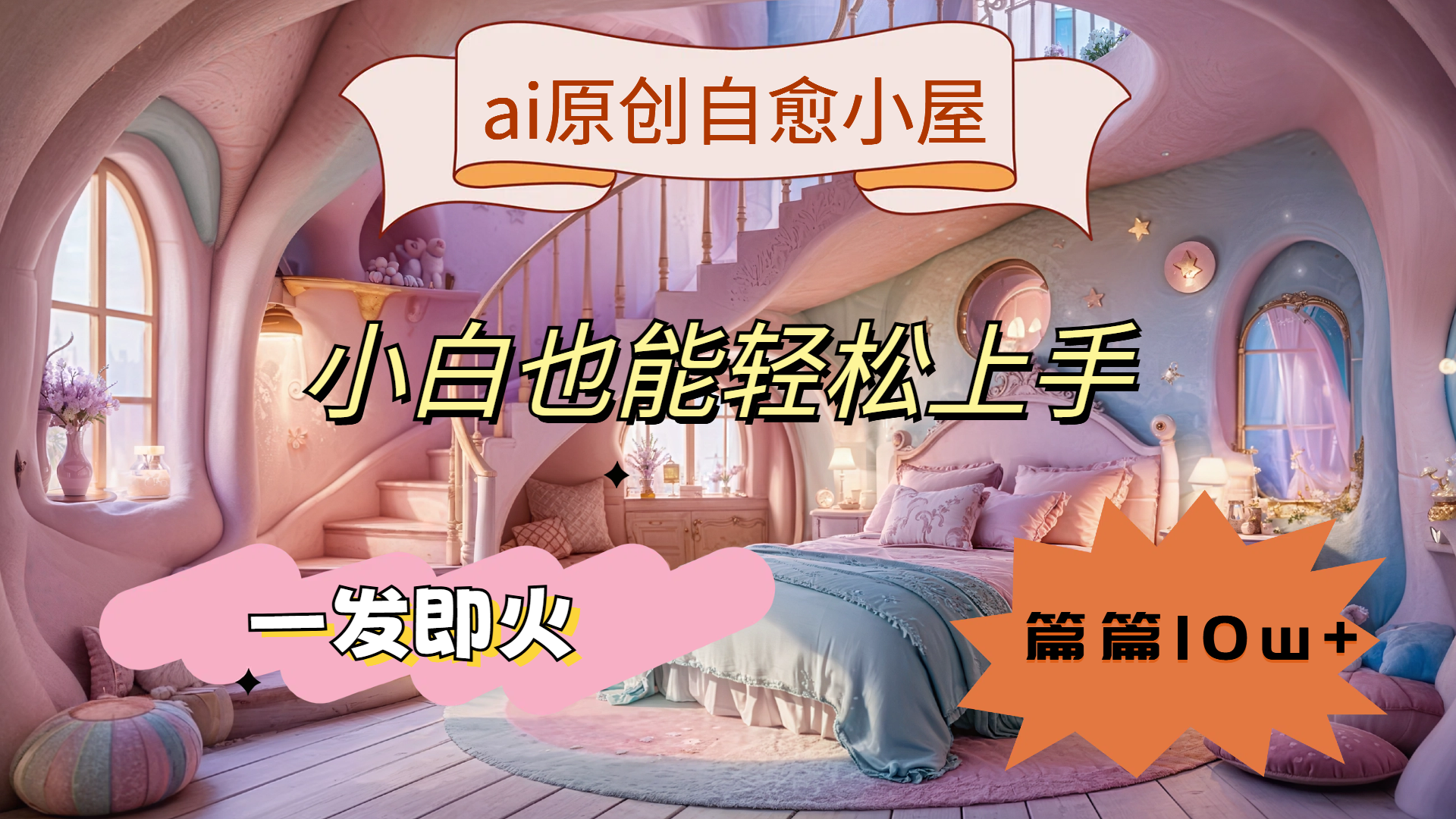 ai原创治愈小屋，小白也能轻松上手，一发即火，篇篇10w+-亦可网创