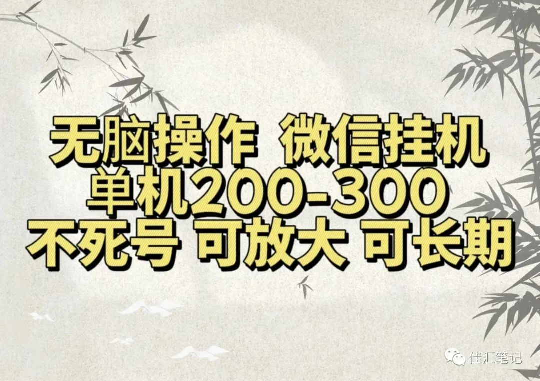 无脑操作微信视频号挂机单机200-300一天，不死号，可放大，工作室实测-亦可网创