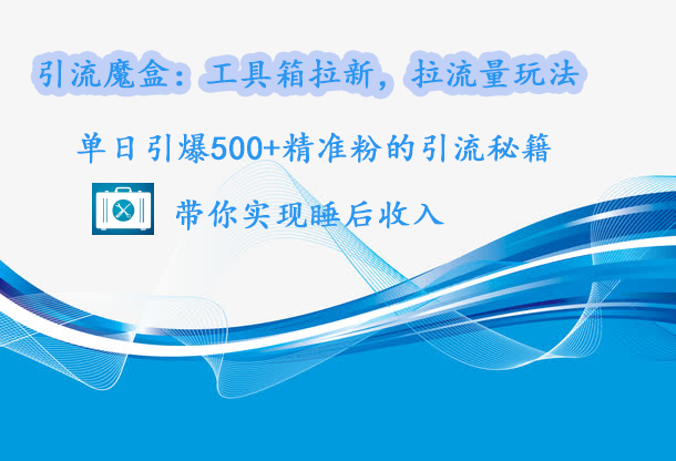 引流魔盒：工具箱拉新，拉流量玩法，单日引爆500+精准粉的引流秘籍，带你实现睡后收入-亦可网创
