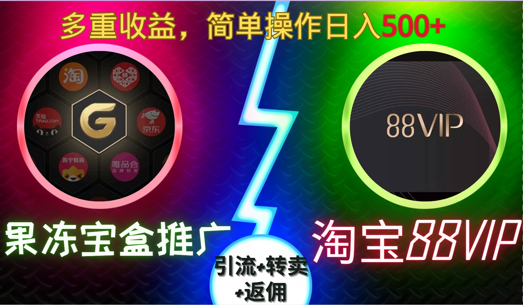 果冻宝盒推广88VIP，引流+转卖+返佣，多重收益，简单操作日入500+-亦可网创