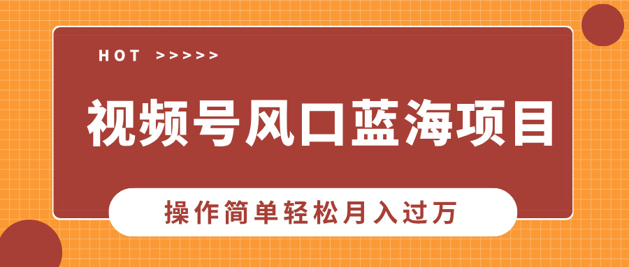 视频号风口蓝海项目，中老年人的流量密码，操作简单轻松月入过万-亦可网创