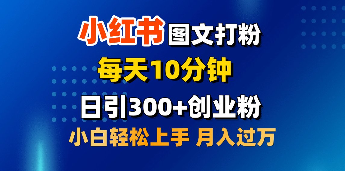 2月小红书图文打粉，每天10分钟，日引300+创业粉，小白轻松月入过万-亦可网创