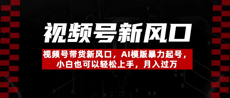 视频号带货新风口，AI模版暴力起号，小白也可以轻松上手，月入过万-亦可网创