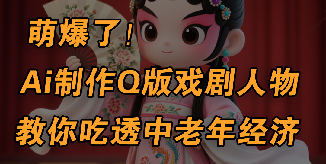 用Ai制作Q版戏剧人物，手把手教你吃透中老年经济，5分钟一个成品，多渠道变现-亦可网创
