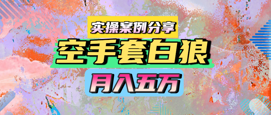 空手套白狼，月入五万，实操案例分享-亦可网创