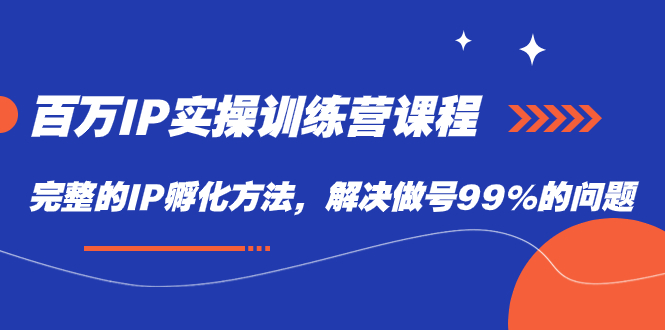 百万IP实战训练营课程，完整的IP孵化方法，解决做号99%的问题-亦可网创
