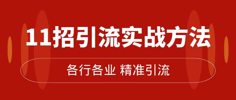 精准引流术：11招引流实战方法，让你私域流量加到爆（11节课完整版）-亦可网创