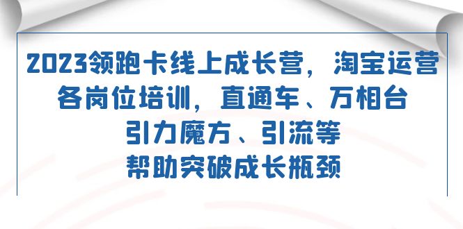 2023领跑·卡 线上成长营 淘宝运营各岗位培训 直通车 万相台 引力魔方 引流-亦可网创