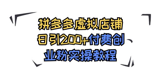 拼多多虚拟店铺日引200 付费创业粉实操教程-亦可网创