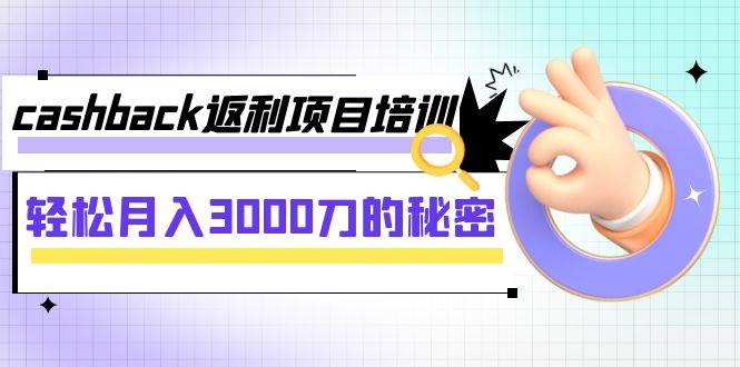 cashback返利项目培训：轻松月入3000刀的秘密（8节课）-亦可网创