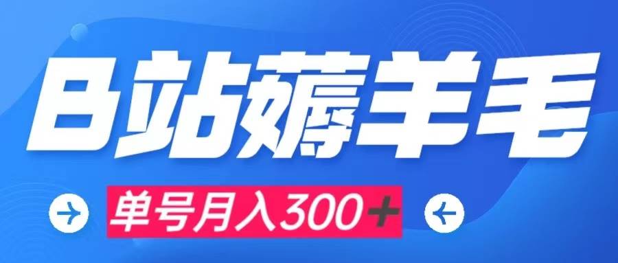 b站薅羊毛，0门槛提现，单号每月300＋可矩阵操作-亦可网创