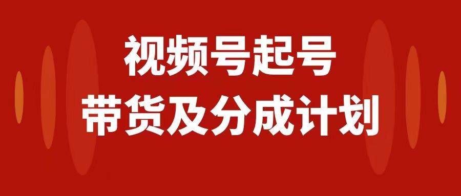 视频号快速起号，分成计划及带货，0-1起盘、运营、变现玩法，日入1000-亦可网创