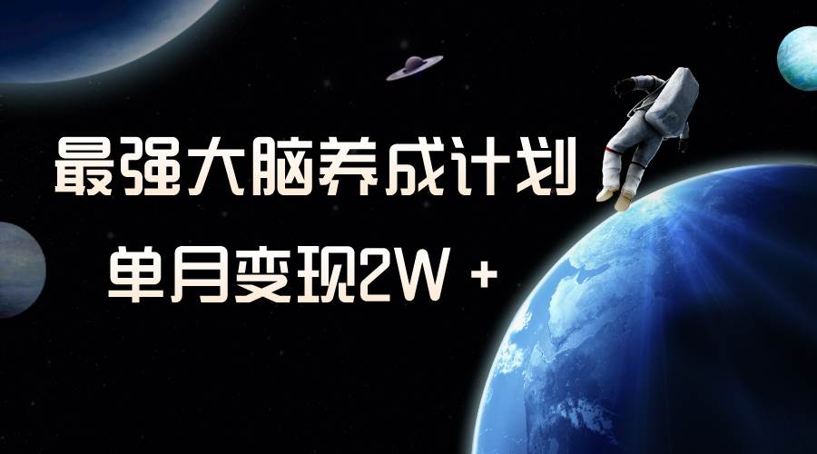 冷门虚拟项目，最强大脑养成计划，一个月变现2W＋-亦可网创