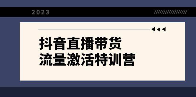 抖音直播带货-流量激活特训营，入行新手小白主播必学（21节课 资料）-亦可网创