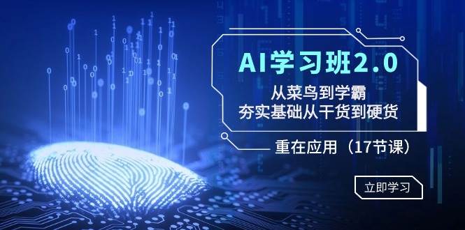 AI学习班2.0：从菜鸟到学霸，夯实基础从干货到硬货，重在应用（17节课）-亦可网创
