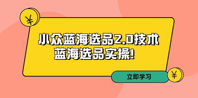 拼多多培训第33期：小众蓝海选品2.0技术-蓝海选品实操！-亦可网创