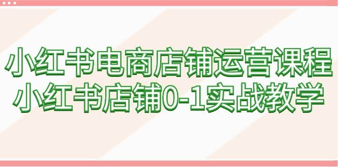 小红书电商店铺运营课程，小红书店铺0-1实战教学（60节课）-亦可网创