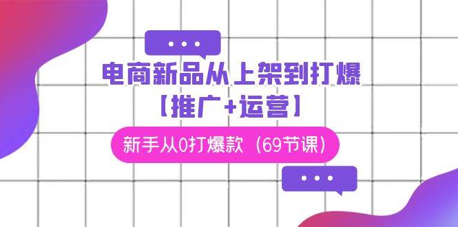 电商 新品从上架到打爆【推广+运营】，新手从0打爆款（69节课）-亦可网创