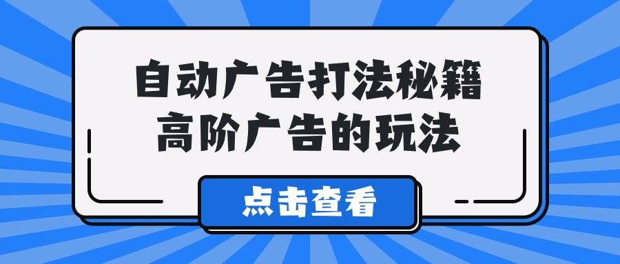 A lice自动广告打法秘籍，高阶广告的玩法-亦可网创