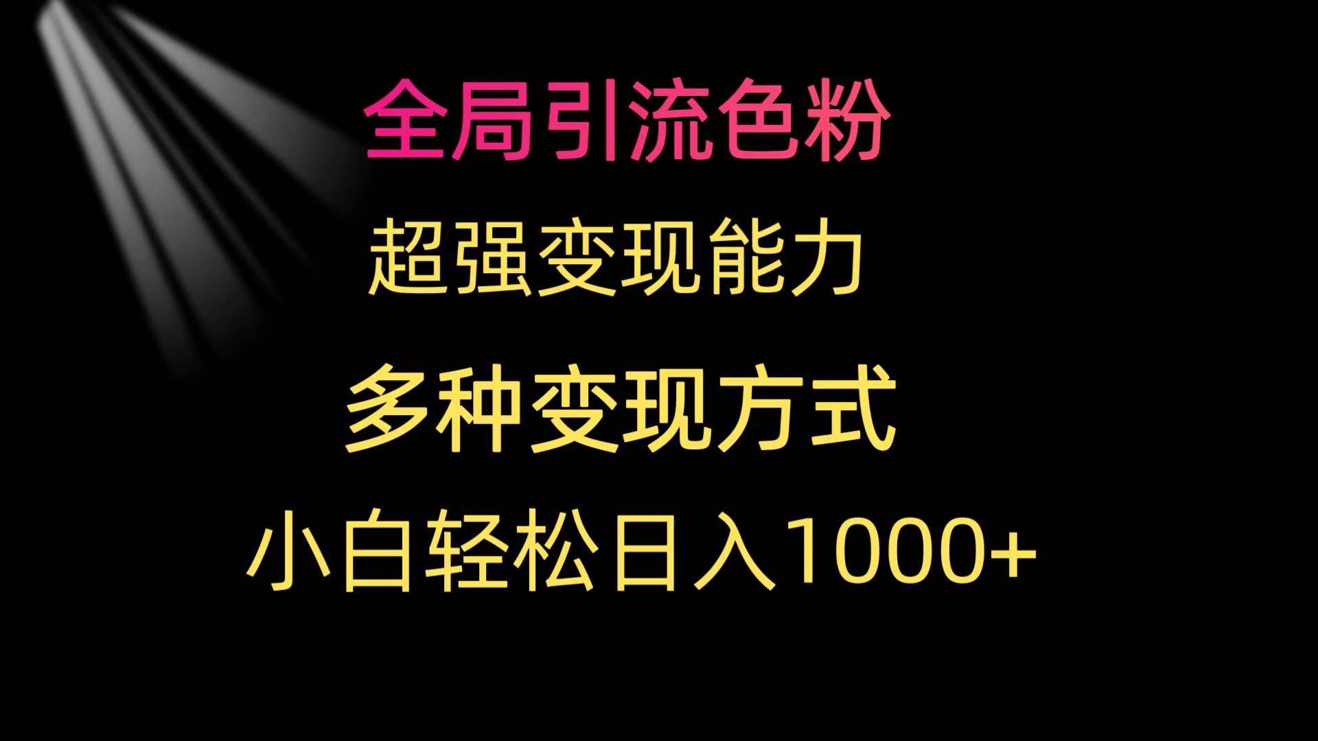 全局引流色粉 超强变现能力 多种变现方式 小白轻松日入1000+-亦可网创