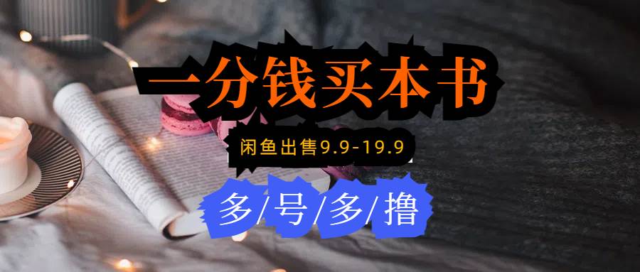 每天花1分钱买一本书，闲鱼出售9.9-19.9不等，多账号多撸 新手小白均可操作-亦可网创