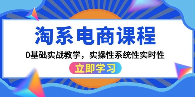 淘系电商课程，0基础实战教学，实操性系统性实时性（15节课）-亦可网创