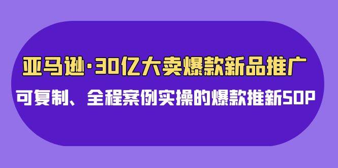 亚马逊30亿·大卖爆款新品推广，可复制、全程案例实操的爆款推新SOP-亦可网创