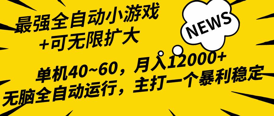 2024最新全网独家小游戏全自动，单机40~60,稳定躺赚，小白都能月入过万-亦可网创