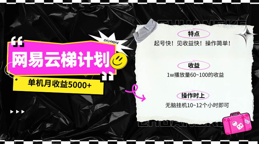 最新网易云梯计划网页版，单机月收益5000+！可放大操作-亦可网创