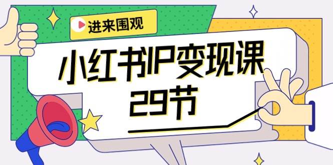 小红书IP变现课：开店/定位/IP变现/直播带货/爆款打造/涨价秘诀/等等/29节-亦可网创