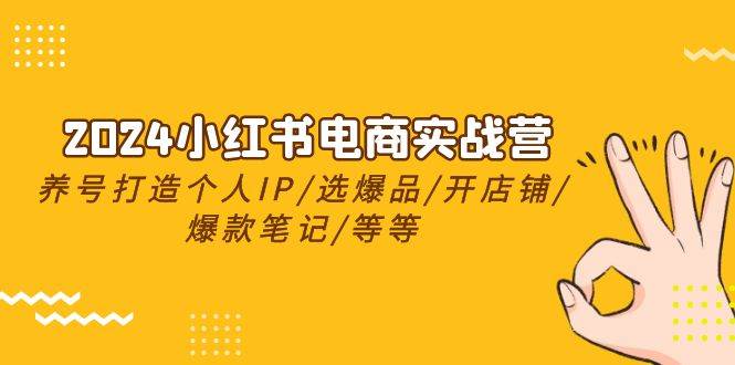 2024小红书电商实战营，养号打造IP/选爆品/开店铺/爆款笔记/等等（24节）-亦可网创