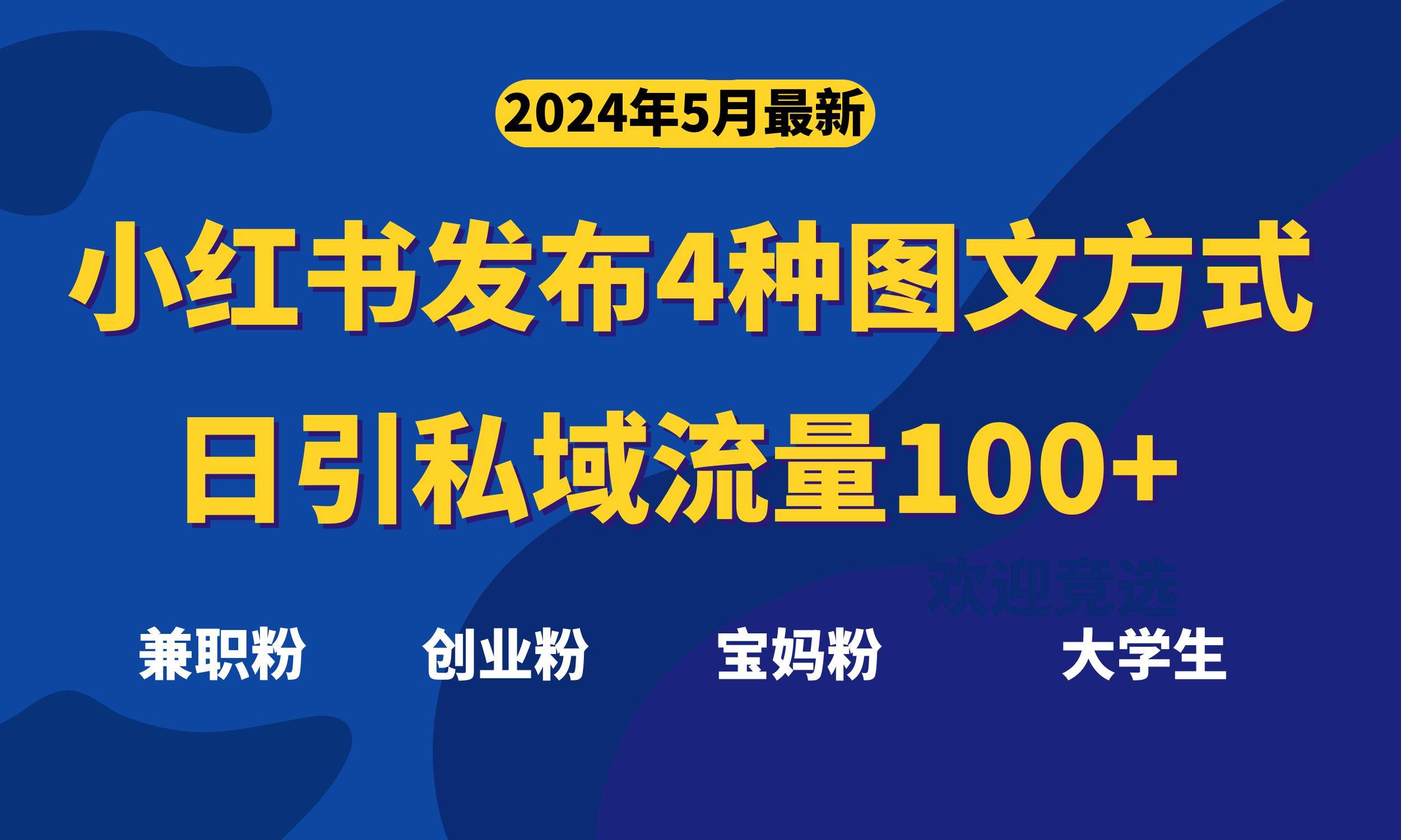 最新小红书发布这四种图文，日引私域流量100+不成问题，-亦可网创