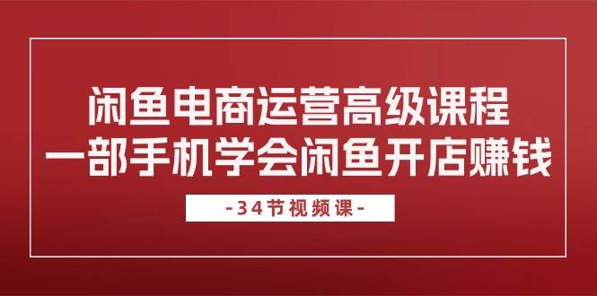 闲鱼电商运营高级课程，一部手机学会闲鱼开店赚钱（34节课）-亦可网创