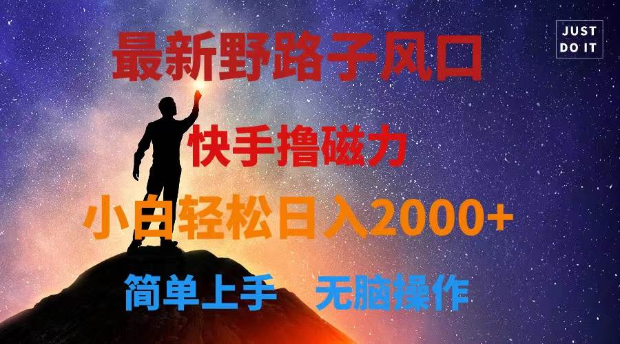 最新风口！快手撸磁力，野路子，小白无脑操作日入2000+-亦可网创