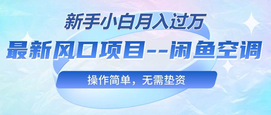 最新风口项目—闲鱼空调，新手小白月入过万，操作简单，无需垫资-亦可网创
