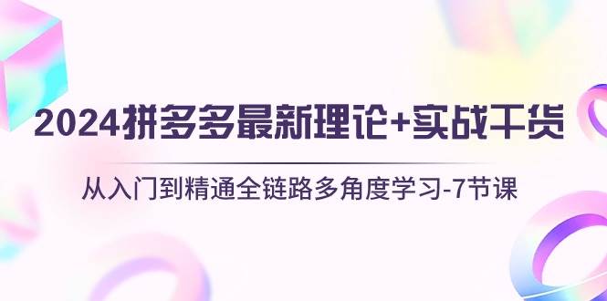 2024拼多多 最新理论+实战干货，从入门到精通全链路多角度学习-7节课-亦可网创