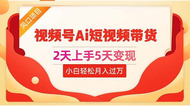 2天上手5天变现视频号Ai短视频带货0粉丝0基础小白轻松月入过万-亦可网创