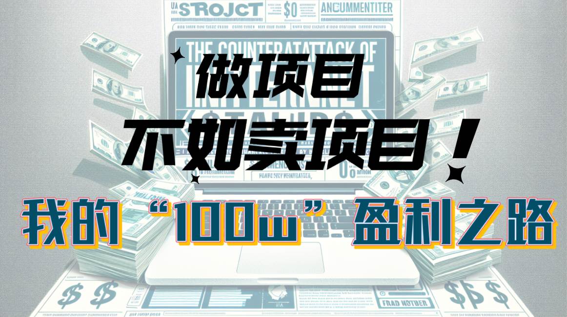 为什么做项目不如卖项目？我的100W+盈利之路-亦可网创