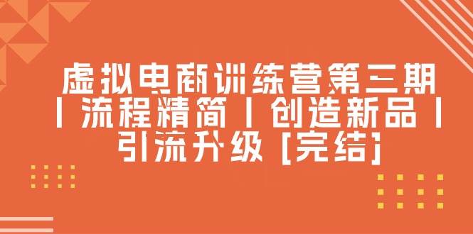 虚拟电商训练营第三期丨流程精简丨创造新品丨引流升级 [完结]-亦可网创