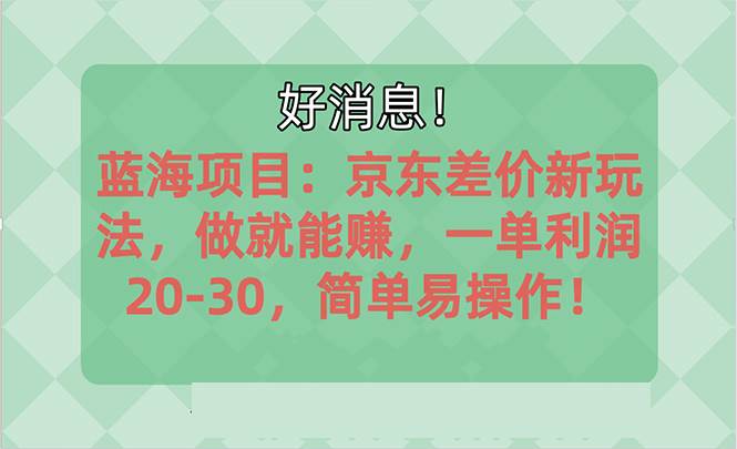 越早知道越能赚到钱的蓝海项目：京东大平台操作，一单利润20-30，简单…-亦可网创