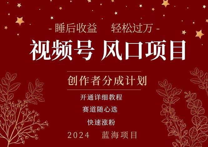 拥有睡眠收益的微信视频号大风口项目，轻松月入过万+，多赛道选择，可…-亦可网创