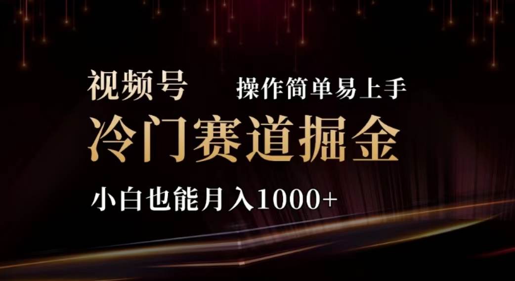 2024视频号冷门赛道掘金，操作简单轻松上手，小白也能月入1000+-亦可网创